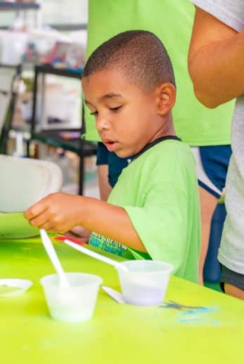 Young boy at arts and crafts